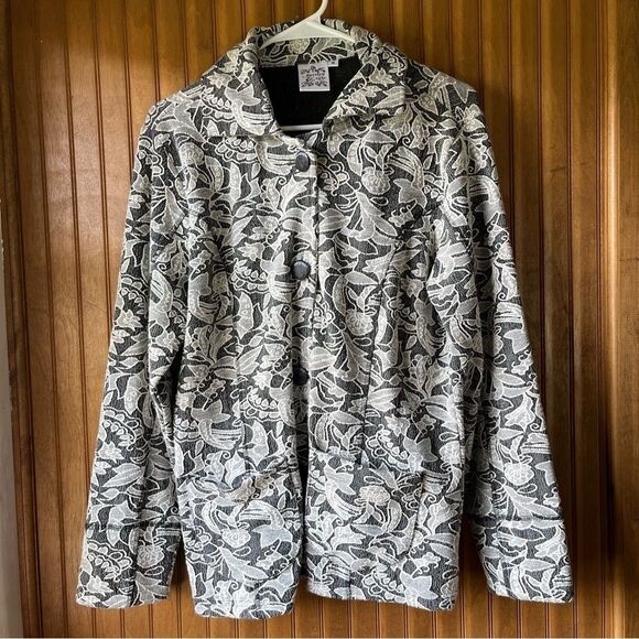 Parsley & Sage Black and White Buttoned Jacket Women Size Medium - Picture 1 of 8